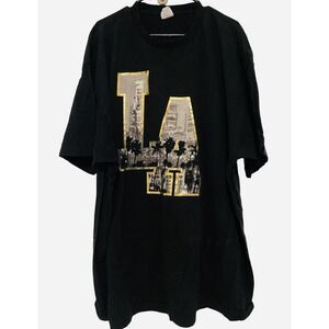 SHIRT LA LOGO Men Plus Size 4XL Los Angeles Palm Trees L.A. Black Shaka Active